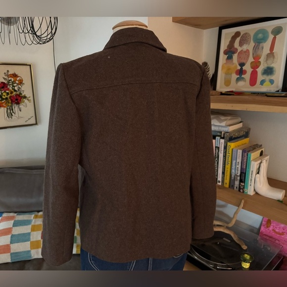 J Crew Woman’s Petite L Brown Wool Jacket - Picture 3 of 6